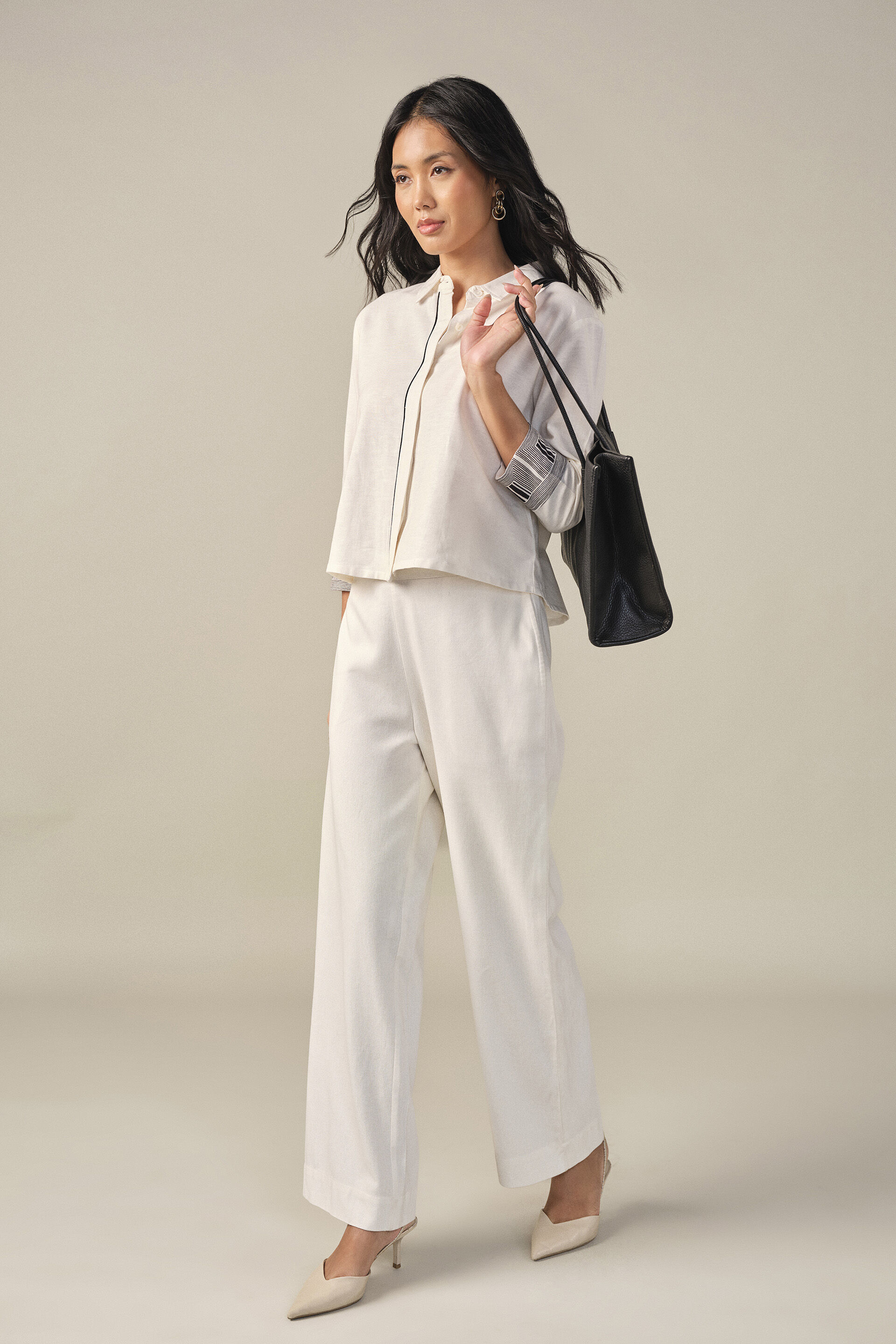 Printed Shirt in Beige, Beige, image 3